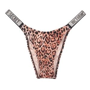 Victoria’s Secret Shine Strap Brazilian Leopard Print Bottoms